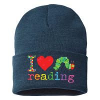 Librarian I Love Reading Hungry Caterpillar Teacher Sustainable Knit Beanie