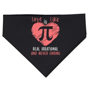 Love Is Like Pi Valentines Math Teacher Pi Day USA-Made Doggie Bandana