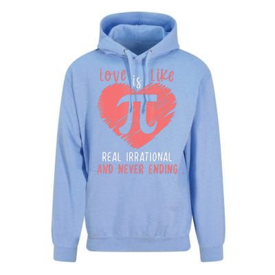 Love Is Like Pi Valentines Math Teacher Pi Day Unisex Surf Hoodie