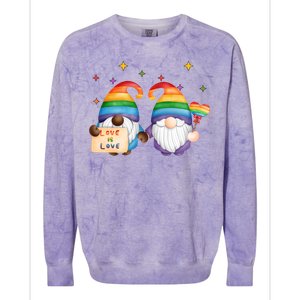 Love Is Love Rainbow Gnome Colorblast Crewneck Sweatshirt