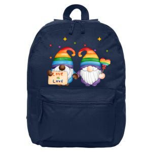 Love Is Love Rainbow Gnome 16 in Basic Backpack