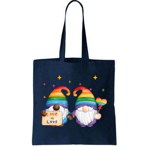 Love Is Love Rainbow Gnome Tote Bag