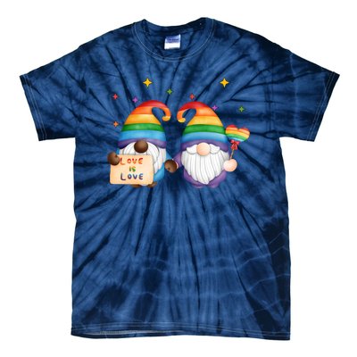 Love Is Love Rainbow Gnome Tie-Dye T-Shirt