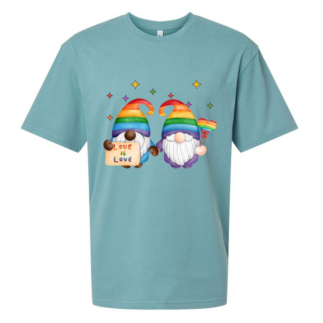 Love Is Love Rainbow Gnome Sueded Cloud Jersey T-Shirt