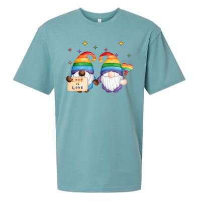 Love Is Love Rainbow Gnome Sueded Cloud Jersey T-Shirt