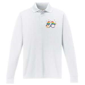 Love Is Love Rainbow Gnome Performance Long Sleeve Polo