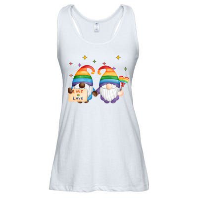 Love Is Love Rainbow Gnome Ladies Essential Flowy Tank