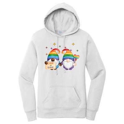 Love Is Love Rainbow Gnome Women's Pullover Hoodie