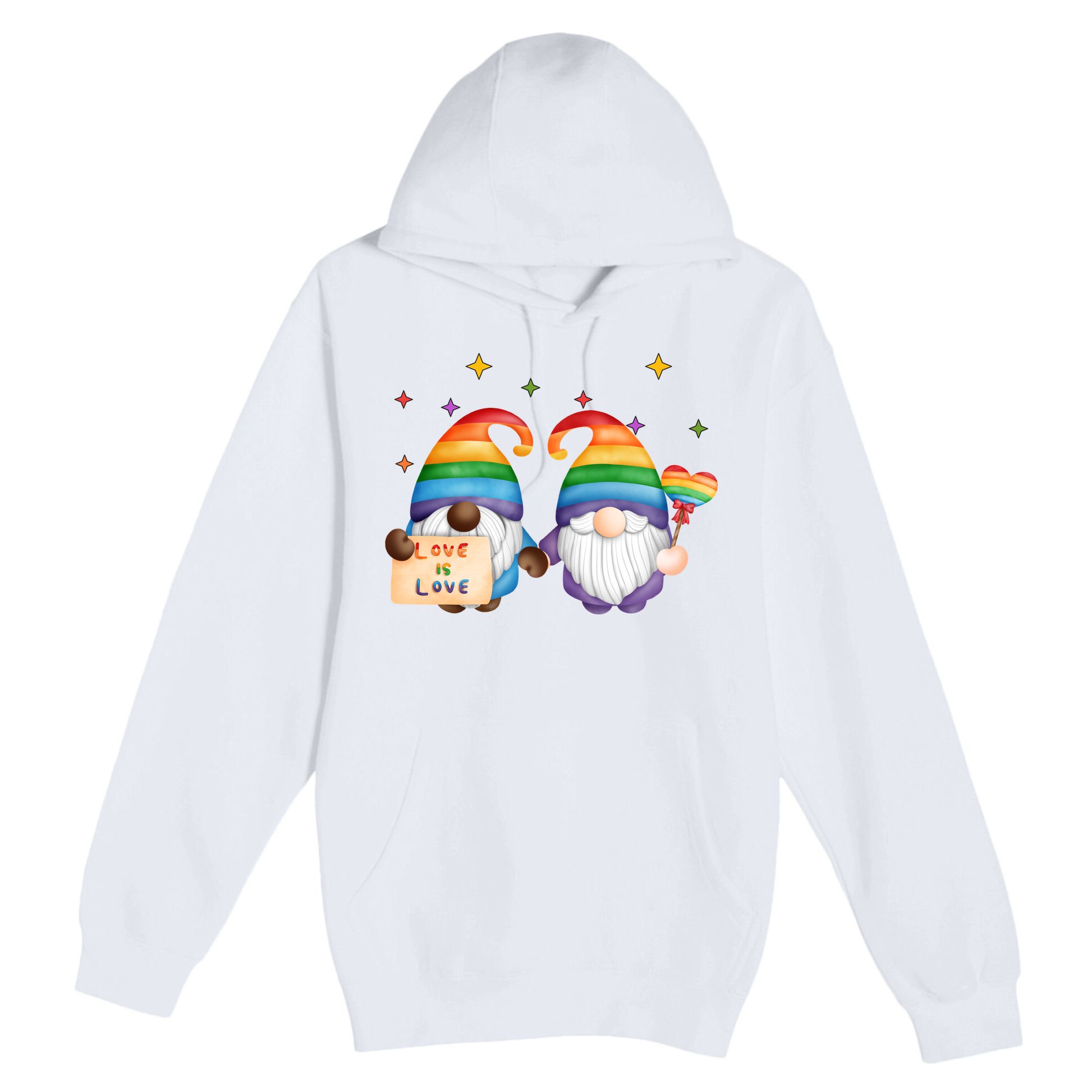 Love Is Love Rainbow Gnome Premium Pullover Hoodie