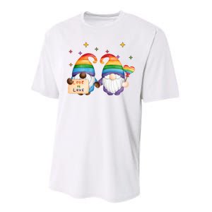 Love Is Love Rainbow Gnome Performance Sprint T-Shirt