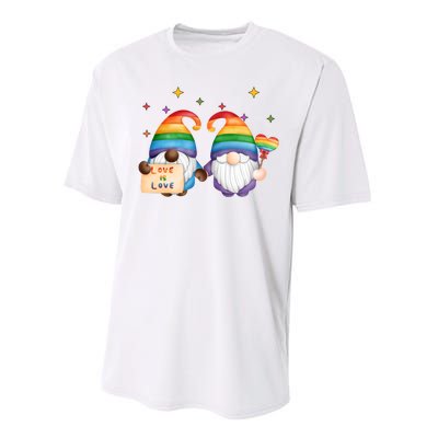 Love Is Love Rainbow Gnome Performance Sprint T-Shirt