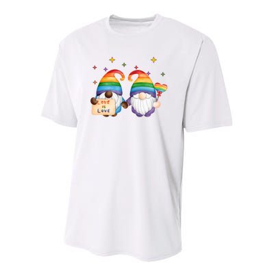 Love Is Love Rainbow Gnome Youth Performance Sprint T-Shirt