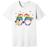 Love Is Love Rainbow Gnome Premium T-Shirt