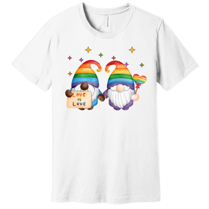 Love Is Love Rainbow Gnome Premium T-Shirt