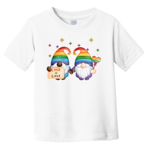 Love Is Love Rainbow Gnome Toddler T-Shirt