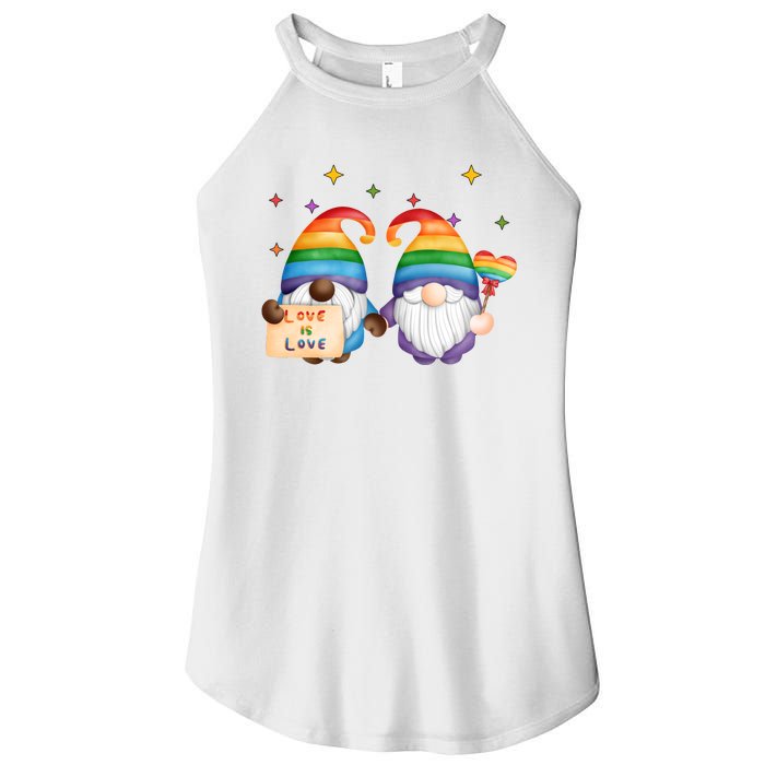 Love Is Love Rainbow Gnome Women’s Perfect Tri Rocker Tank