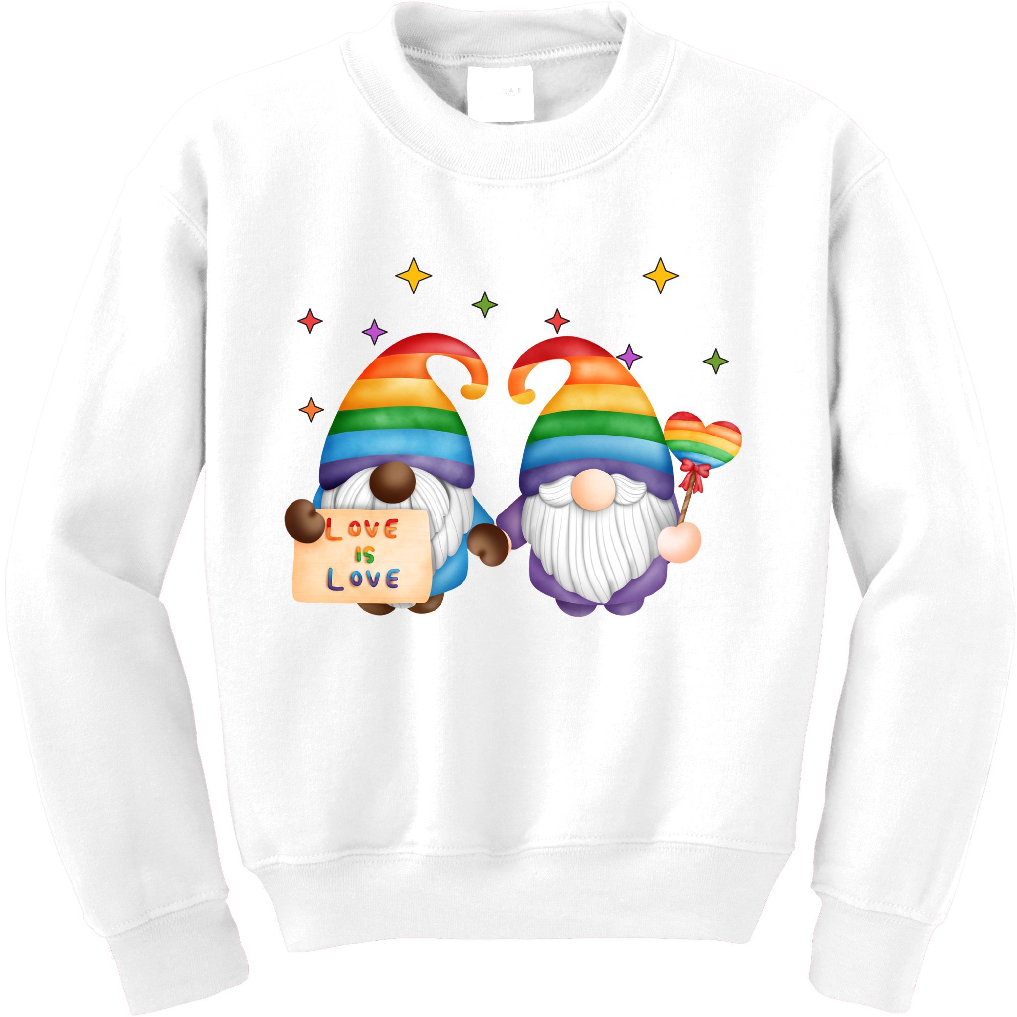 Love Is Love Rainbow Gnome Kids Sweatshirt