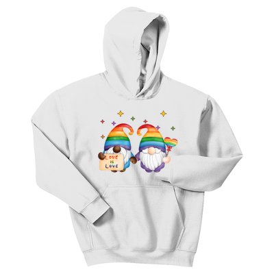 Love Is Love Rainbow Gnome Kids Hoodie