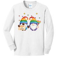 Love Is Love Rainbow Gnome Kids Long Sleeve Shirt