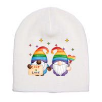 Love Is Love Rainbow Gnome Short Acrylic Beanie