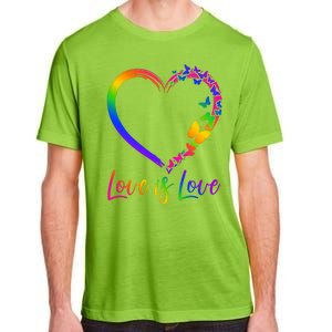 Love Is Love Rainbow Butterfly Heart Adult ChromaSoft Performance T-Shirt