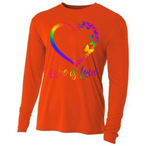 Love Is Love Rainbow Butterfly Heart Cooling Performance Long Sleeve Crew