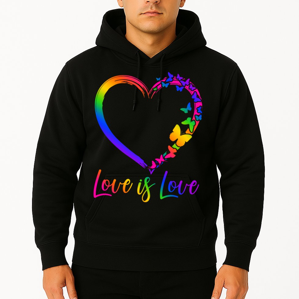 Love Is Love Rainbow Butterfly Heart Hoodie