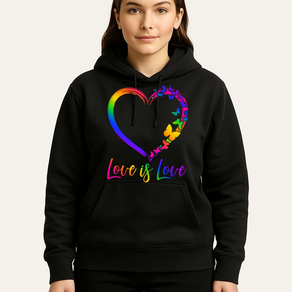 Love Is Love Rainbow Butterfly Heart Hoodie