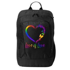 Love Is Love Rainbow Butterfly Heart City Backpack