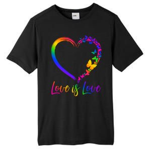 Love Is Love Rainbow Butterfly Heart Tall Fusion ChromaSoft Performance T-Shirt