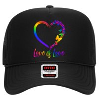 Love Is Love Rainbow Butterfly Heart Trucker Hat