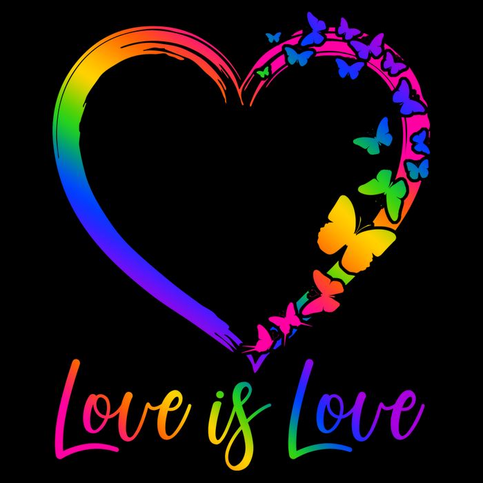 Love Is Love Rainbow Butterfly Heart Crop Top