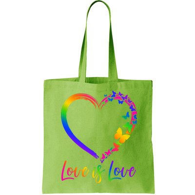 Love Is Love Rainbow Butterfly Heart Bag