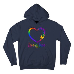 Love Is Love Rainbow Butterfly Heart Hoodie