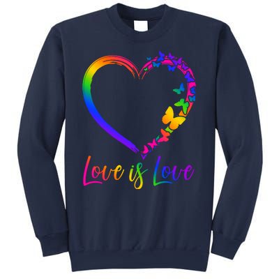 Love Is Love Rainbow Butterfly Heart Sweatshirt