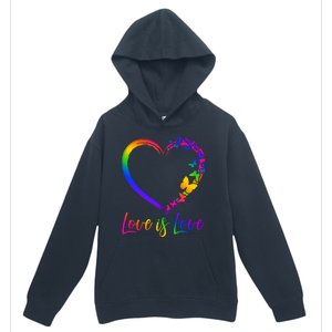 Love Is Love Rainbow Butterfly Heart Urban Pullover Hoodie