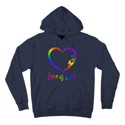 Love Is Love Rainbow Butterfly Heart Tall Hoodie