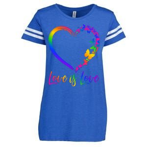 Love Is Love Rainbow Butterfly Heart Enza Ladies Jersey Football T-Shirt