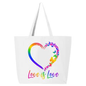 Love Is Love Rainbow Butterfly Heart 25L Jumbo Tote