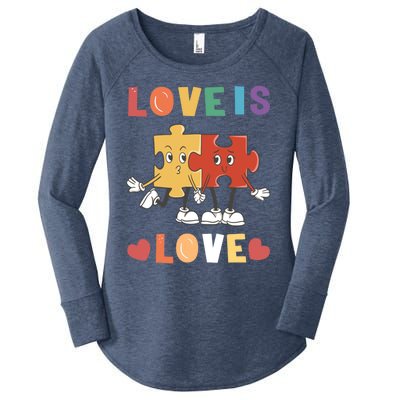 Love Is Love Puzzle Partner Look Design Gift Women's Perfect Tri Tunic Long Sleeve Shirt