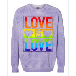 Love Is Love Lgbt Gay Lesbian Rainbow Colorblast Crewneck Sweatshirt