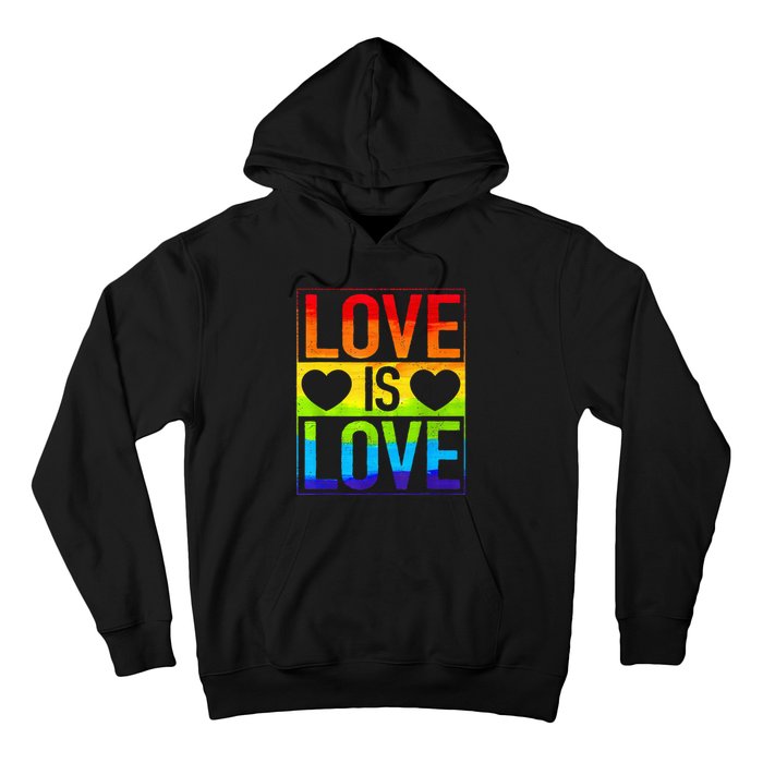 Love Is Love Lgbt Gay Lesbian Rainbow Hoodie