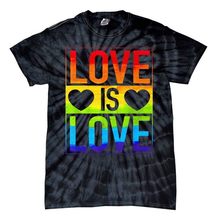 Love Is Love Lgbt Gay Lesbian Rainbow Tie-Dye T-Shirt