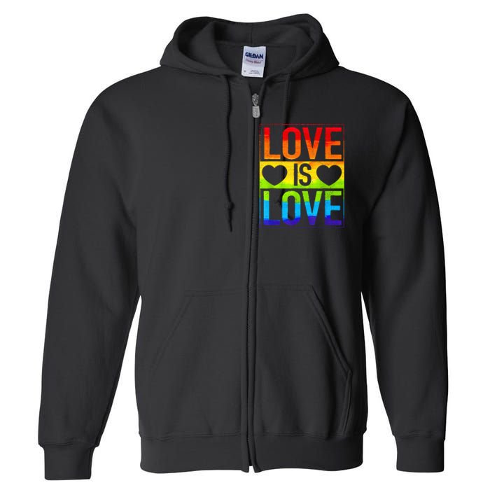 Love Is Love Lgbt Gay Lesbian Rainbow Full Zip Hoodie