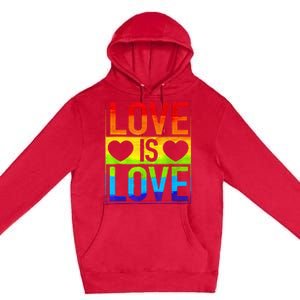 Love Is Love Lgbt Gay Lesbian Rainbow Premium Pullover Hoodie