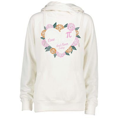 Love Is Like Pi Real Irrational & Never Ending V-day Quote Womens Funnel Neck Pullover Hood
