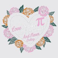 Love Is Like Pi Real Irrational & Never Ending V-day Quote Womens Funnel Neck Pullover Hood