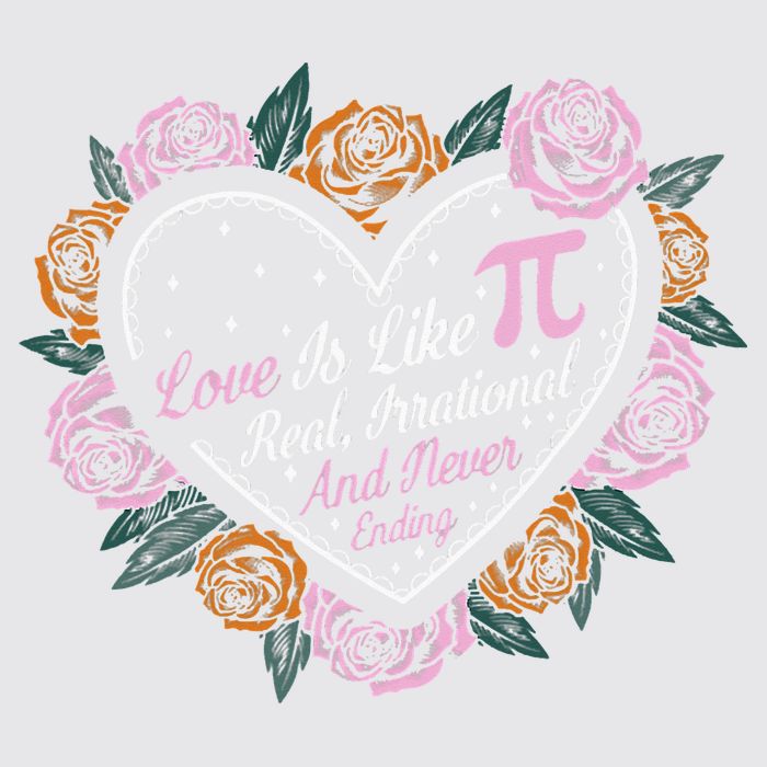 Love Is Like Pi Real Irrational & Never Ending V-day Quote Womens Funnel Neck Pullover Hood