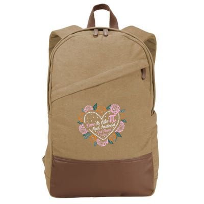Love Is Like Pi Real Irrational & Never Ending V-day Quote Cotton Canvas Backpack
