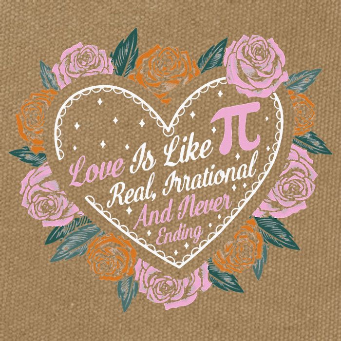 Love Is Like Pi Real Irrational & Never Ending V-day Quote Cotton Canvas Backpack